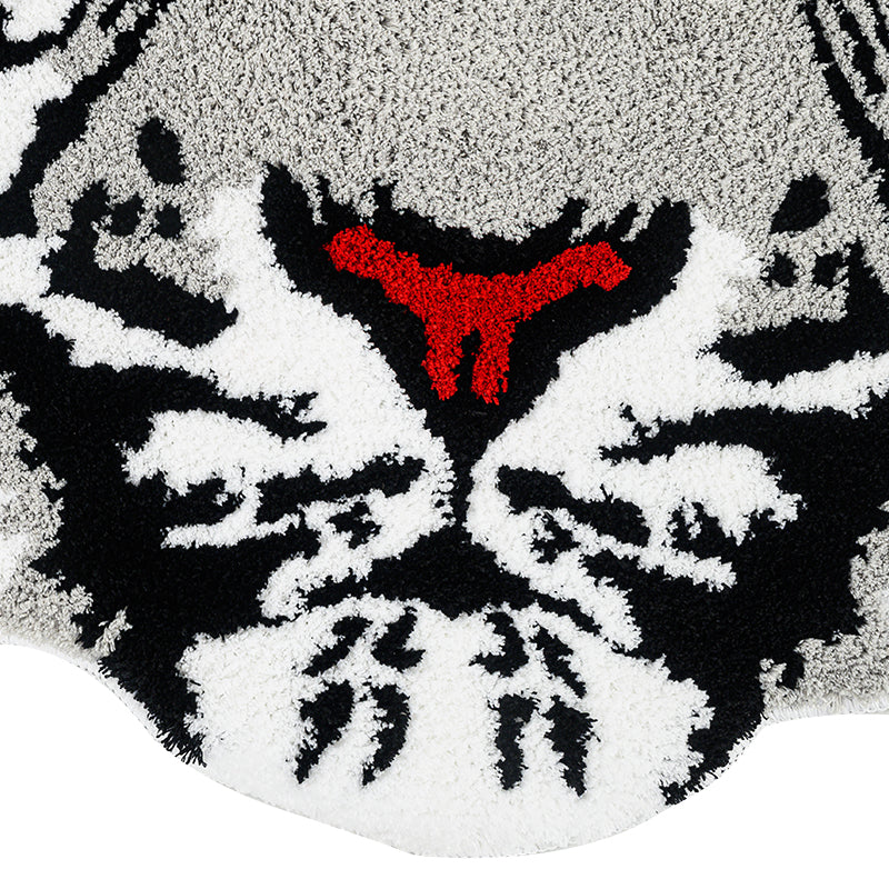 Tiger Head Tufted Rug for Living Room and Kids Bedroom