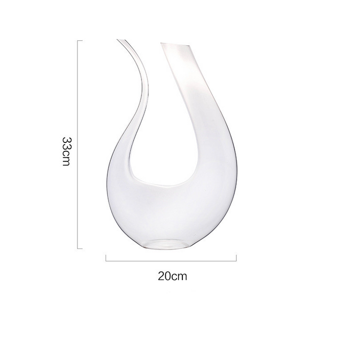 1200ml Luxurious Crystal Glass U-shaped Horn Wine Decanter Wine Pourer Red Wine Carafe Aerator