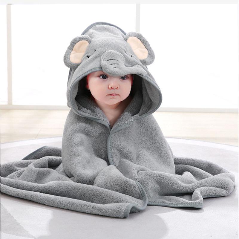 Ultra-Soft Flannel Baby Bathrobe - Unisex Hooded Spa Robe for Newborn to 3 Years