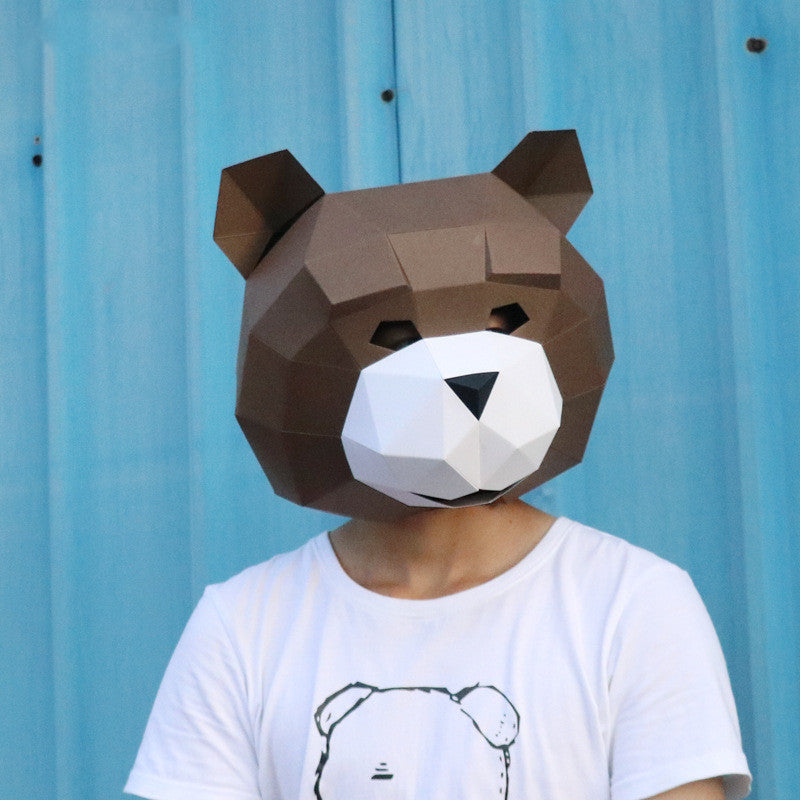 DIY Cardboard Smiling Teddy-Bear Headgear Kit
