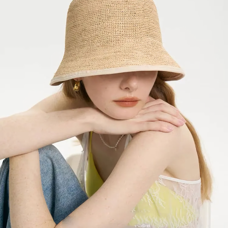 Summer Beach Straw Bucket Hat