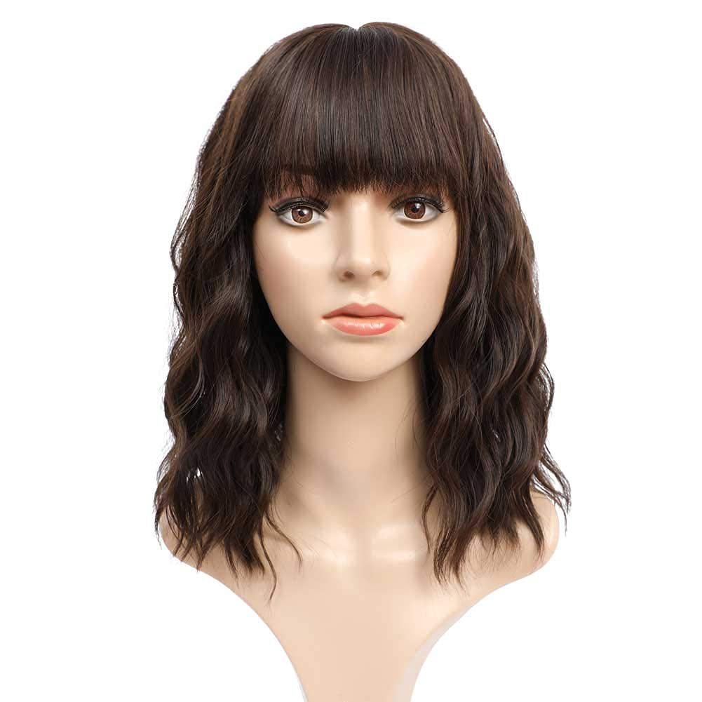 Chemical Fiber Water Ripple Headgear Straight Bangs High-temperature Fiber Braid Wig