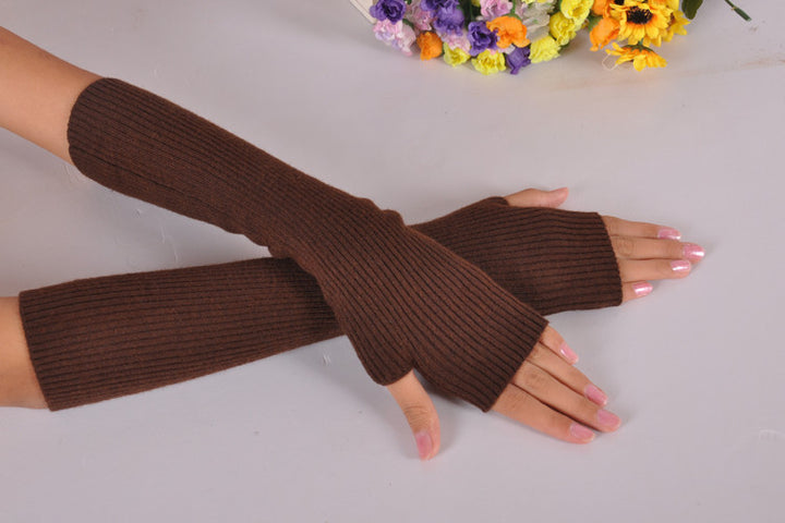 Women Autumn And Winter Long Thick Cashmere Arm Sleeves