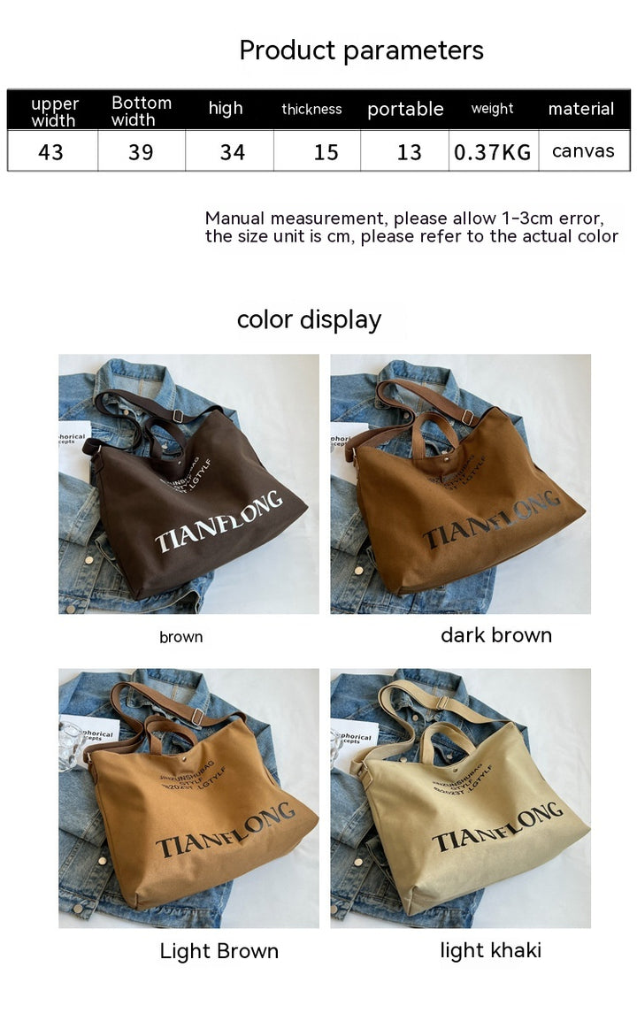 Women's Large-capacity Canvas Shoulder Messenger Bag