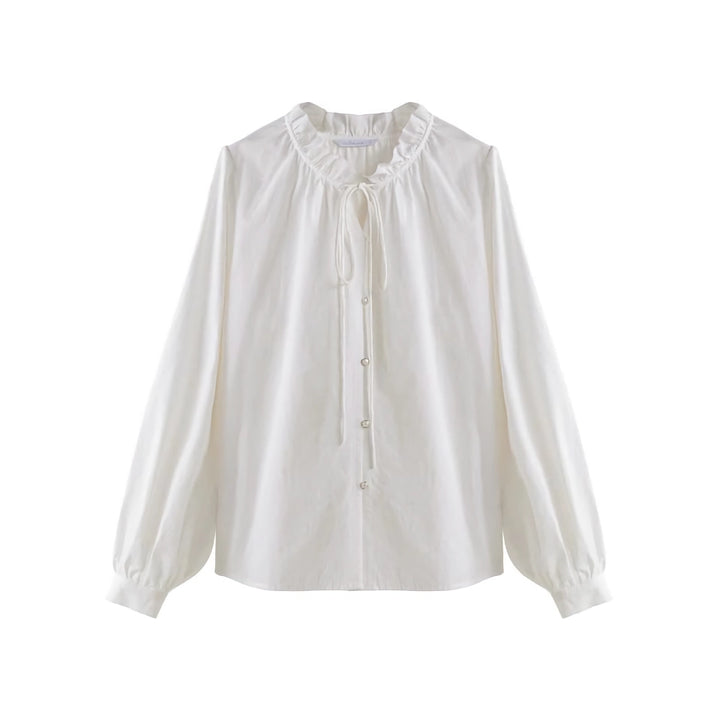 Elegant French Style Casual Puff Sleeve Shirt