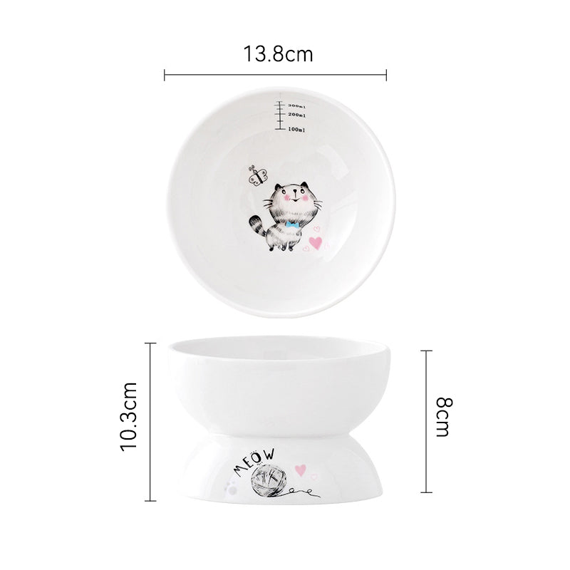 Elevated Ceramic Cat Bowl