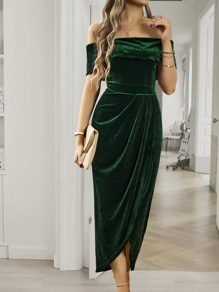 Solid Color Strapless Bodycon Long Dress Women's Dress