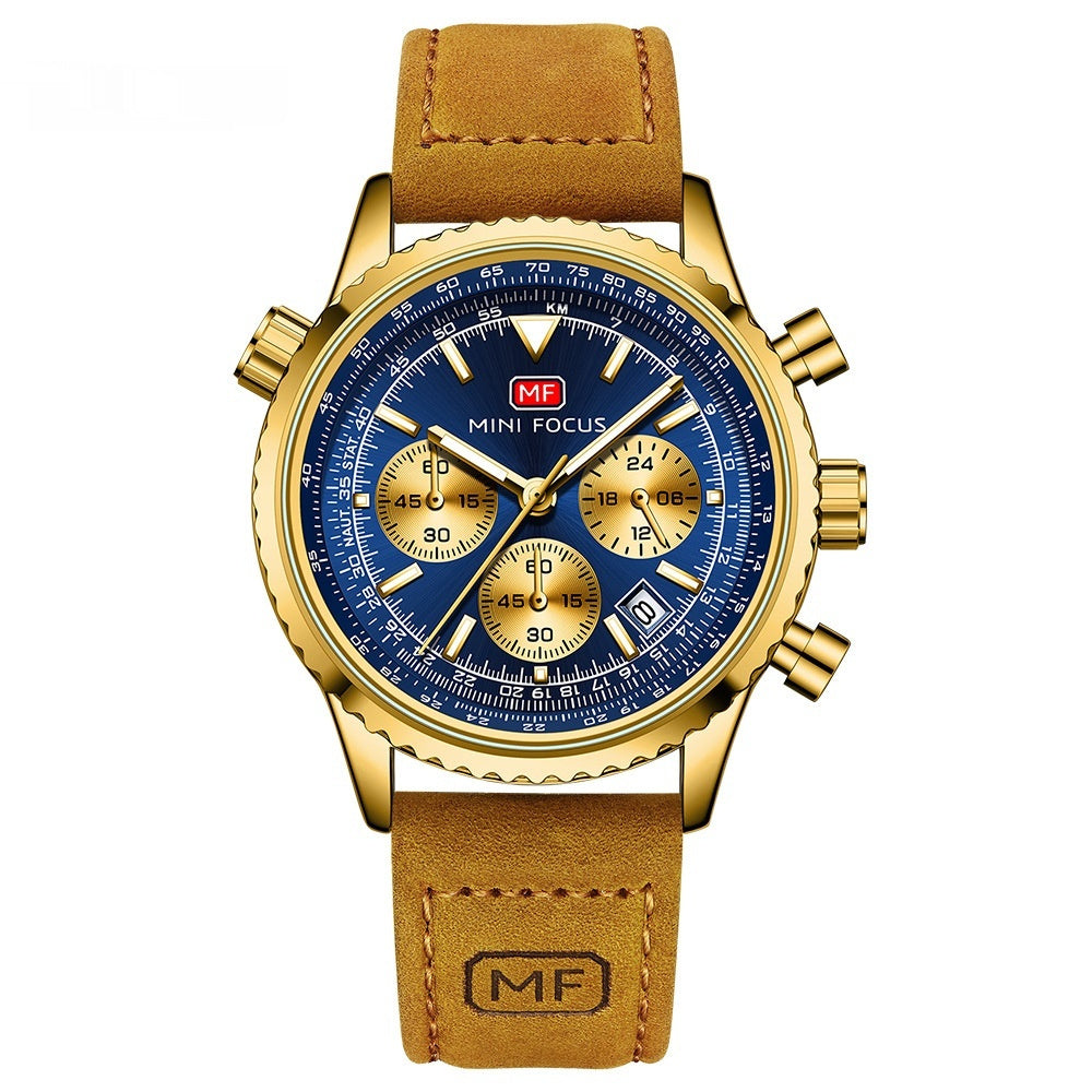 Casual Multi-function Quartz Aviation Chronograph Men's Watch