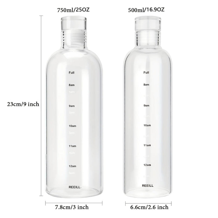 Transparent Plastic Time Marker Water Bottle