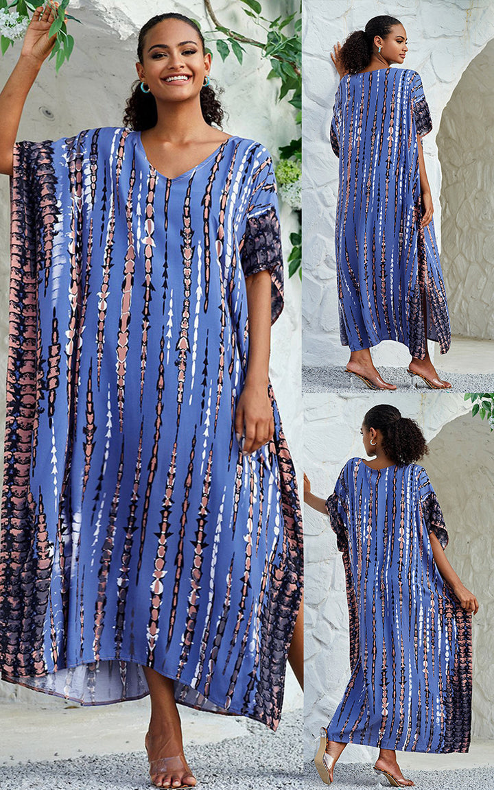 Rayon Tie-dyed Beach Long Dress Sun Protection Shirt