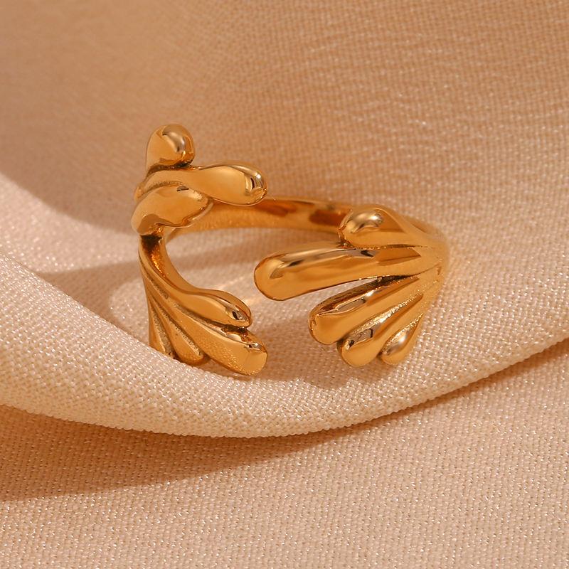 Adjustable Wave-Pattern Open Ring