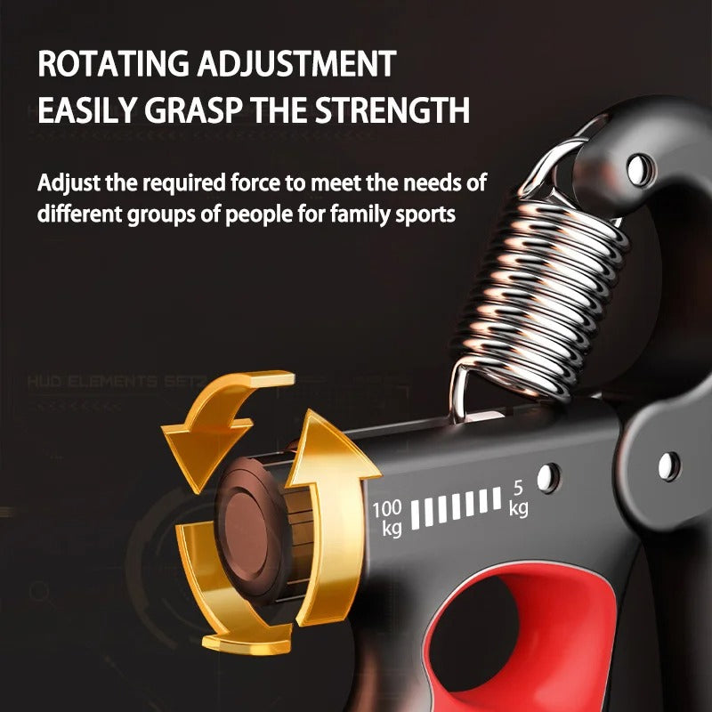 Adjustable Hand Strengthener with 5-100KG Resistance and LCD Counter