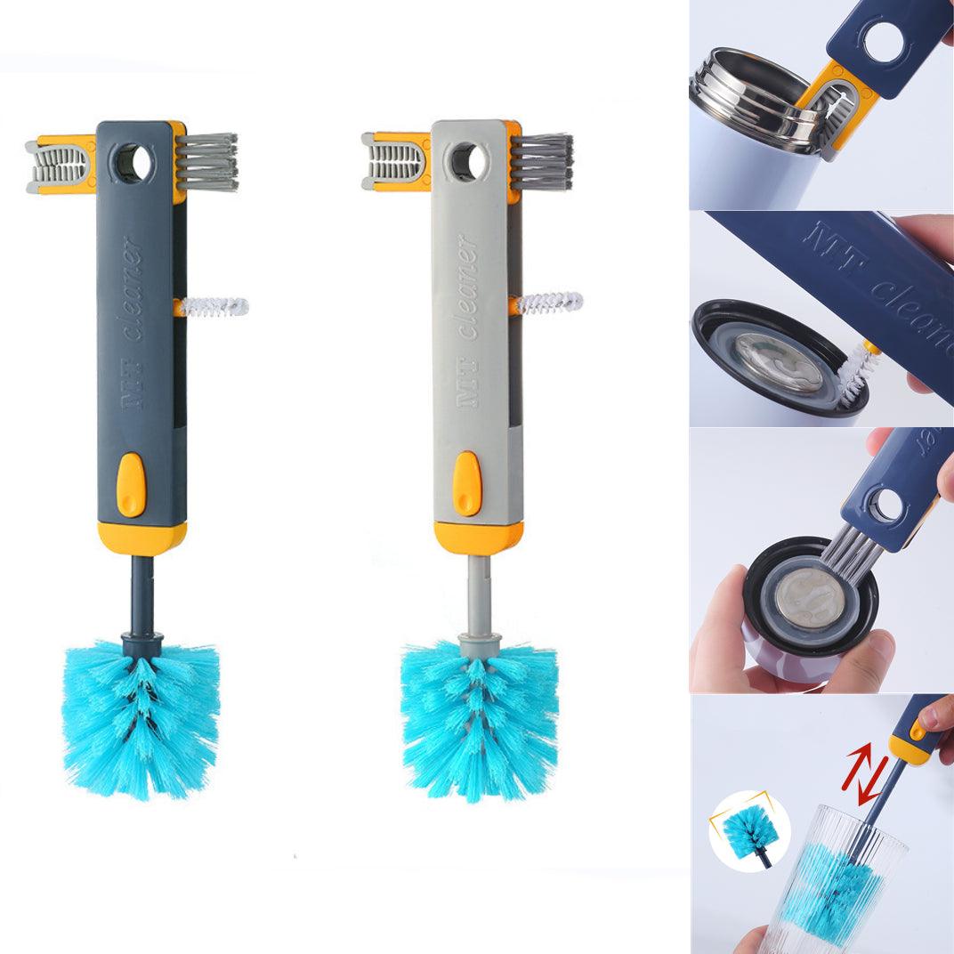 4 In 1 Bottle Gap Cleaner Brush Multifunctional Cup Cleaning Brushes Water Bottles Clean Tool Mini Silicone U-shaped Brush Kitchen Gadgets - Trendha