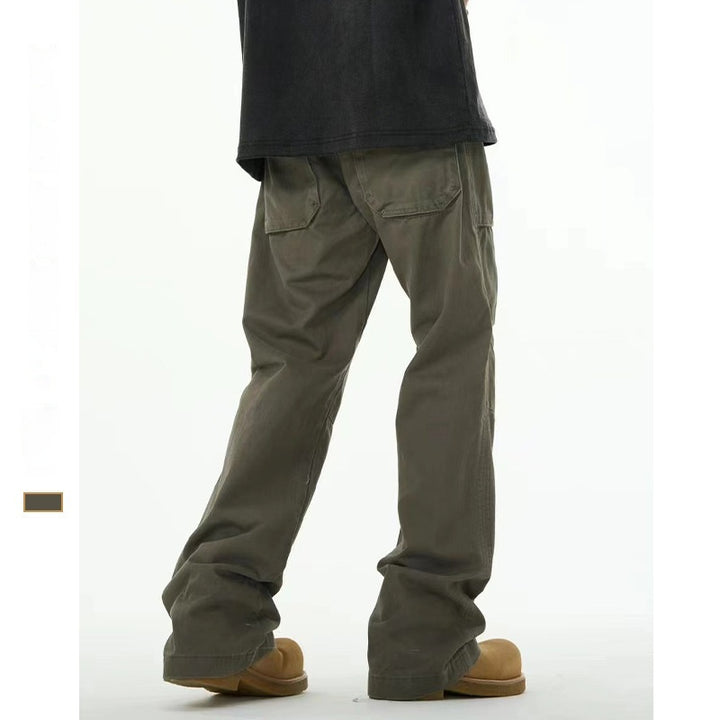 Men's Basic All-matching Trendy Gray-green Overalls Casual Loose Trousers