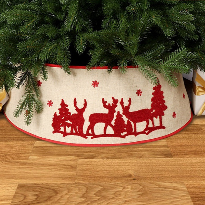 Linen Reindeer Christmas Tree Collar
