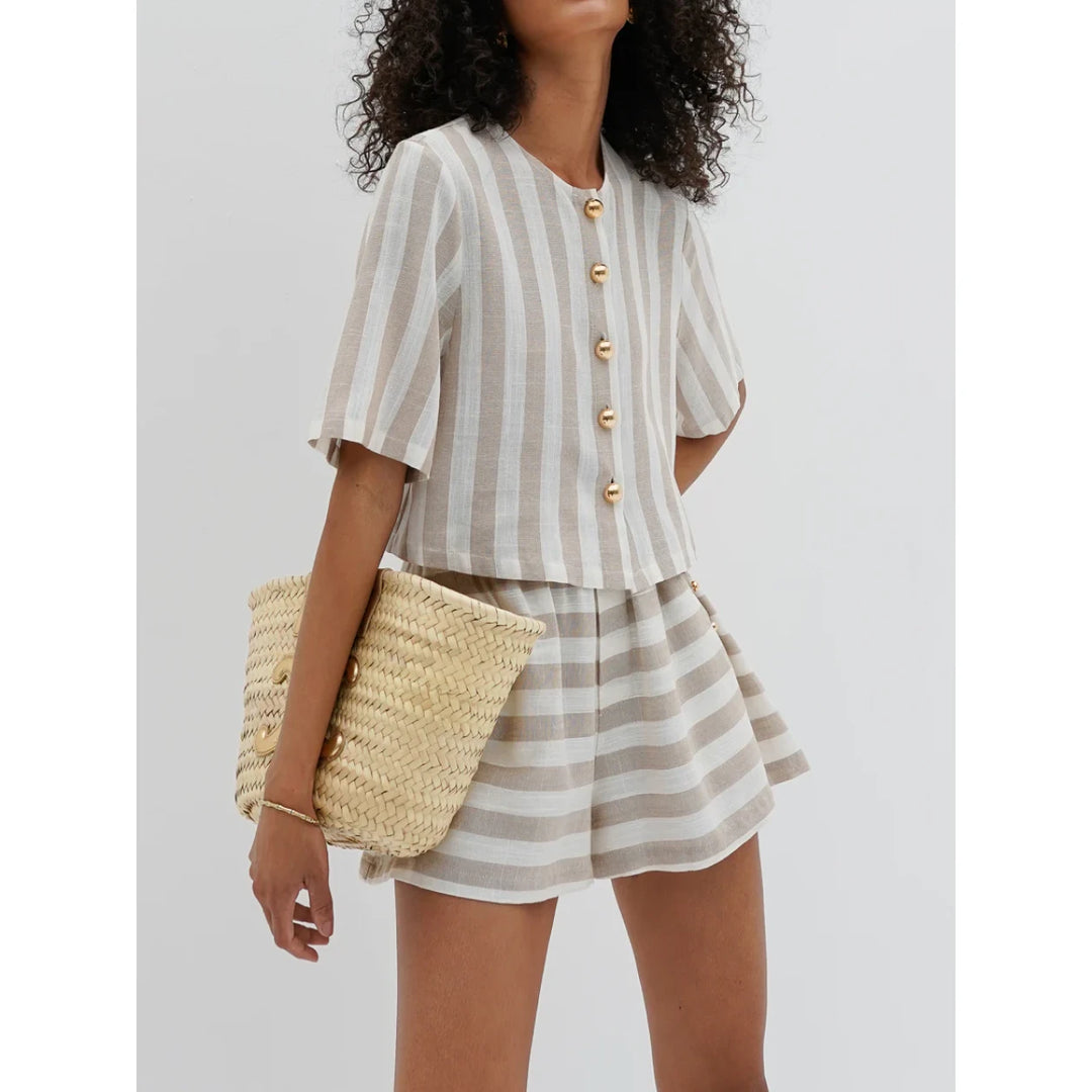 Fashion Loose Stripe 2 Piece Summer Set