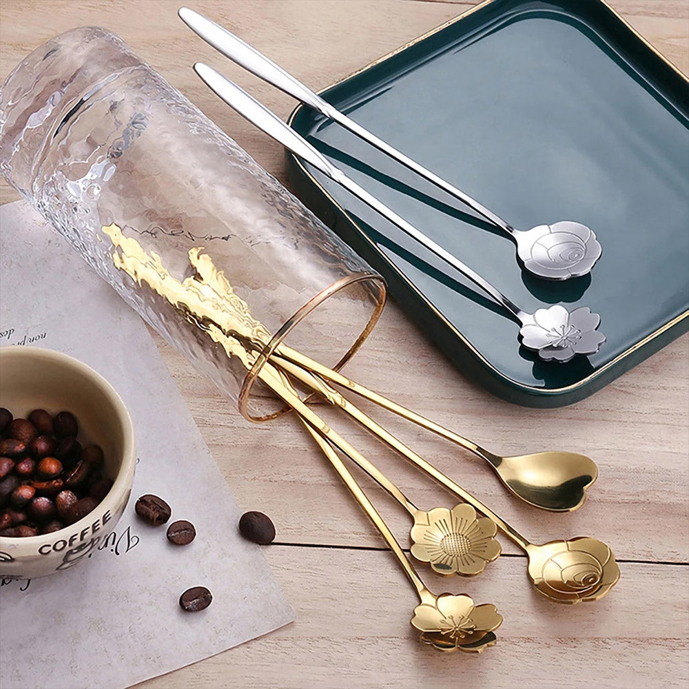 8Pcs Flower Stainless Spoon Set