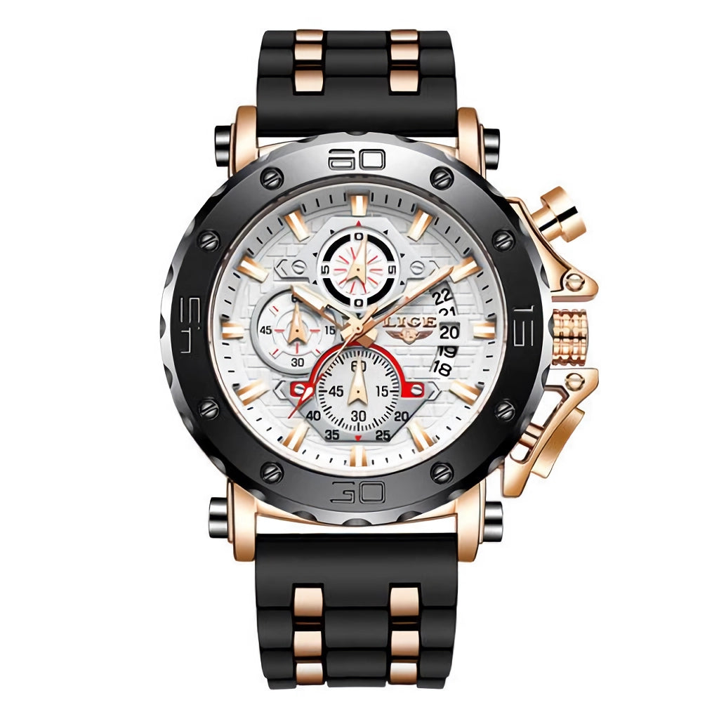 Luxury Men's Waterproof Sports Chronograph Silicone Watch