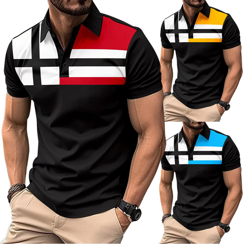 Men's Striped Printed Casual Top