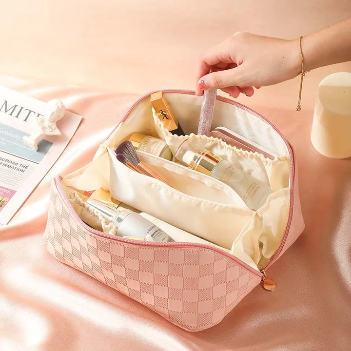 Luxury Designer Makeup Organizer Bag - Large Capacity, Portable Cosmetic Case