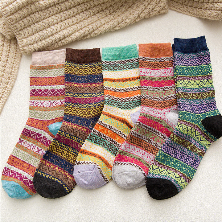 Cozy Wool Striped Women's Socks