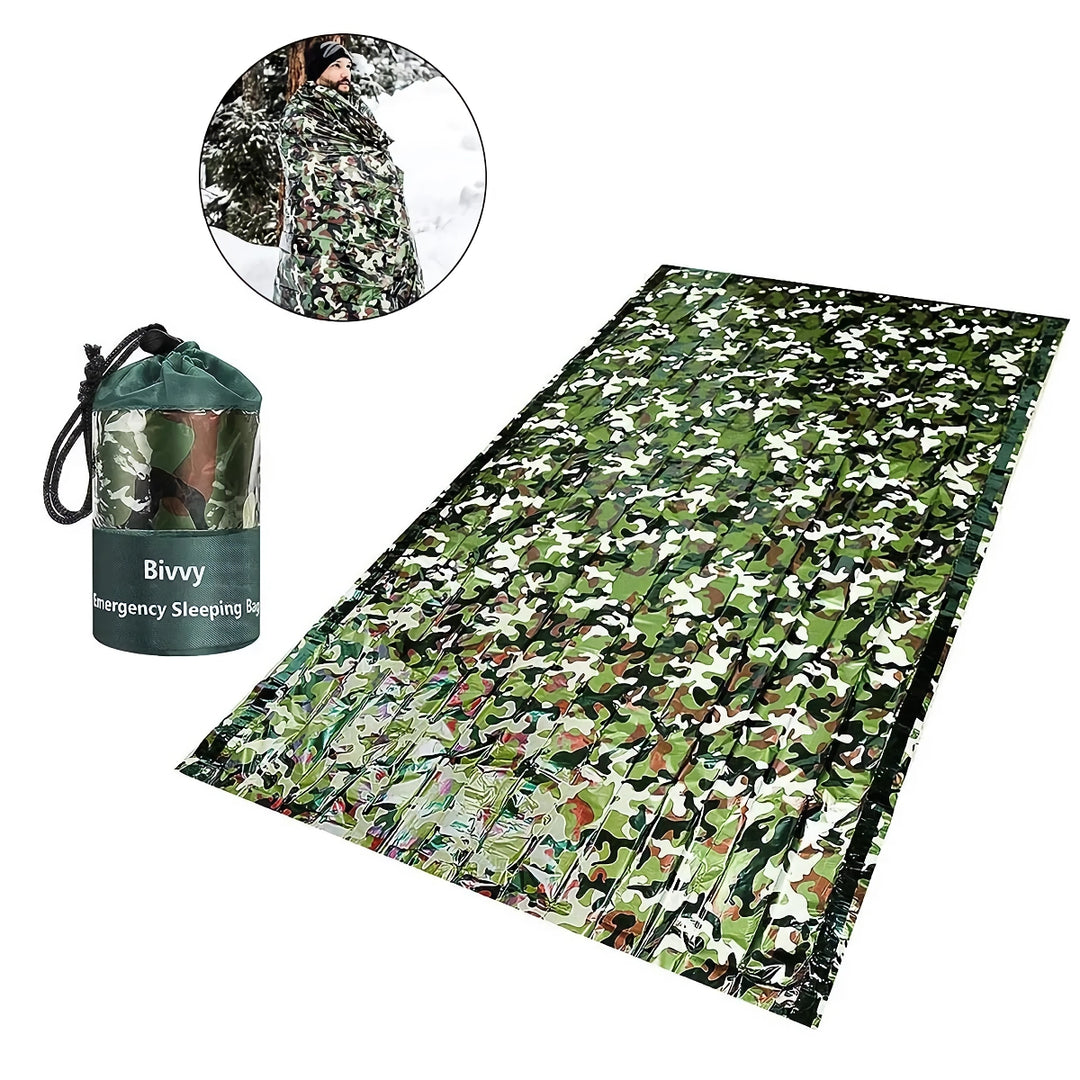 Camouflage Waterproof Emergency Sleeping Bag for Outdoor Camping and Survival