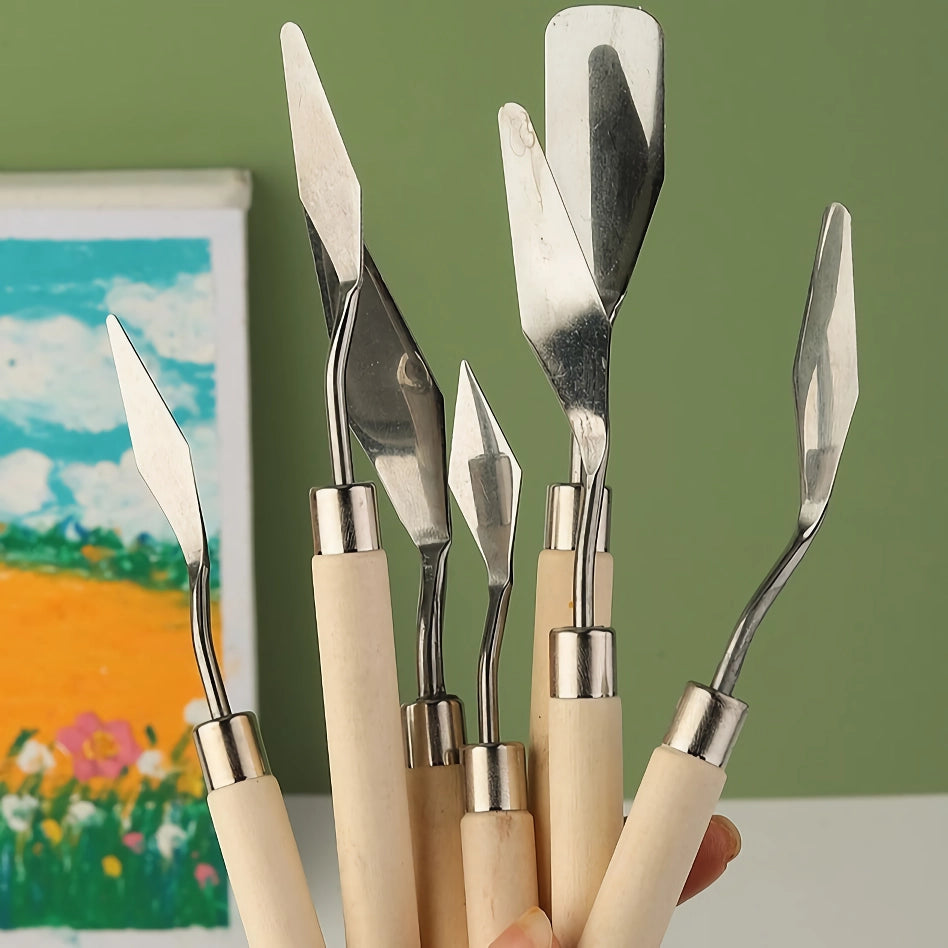 7-Piece Stainless Steel Oil Painting Knife Set