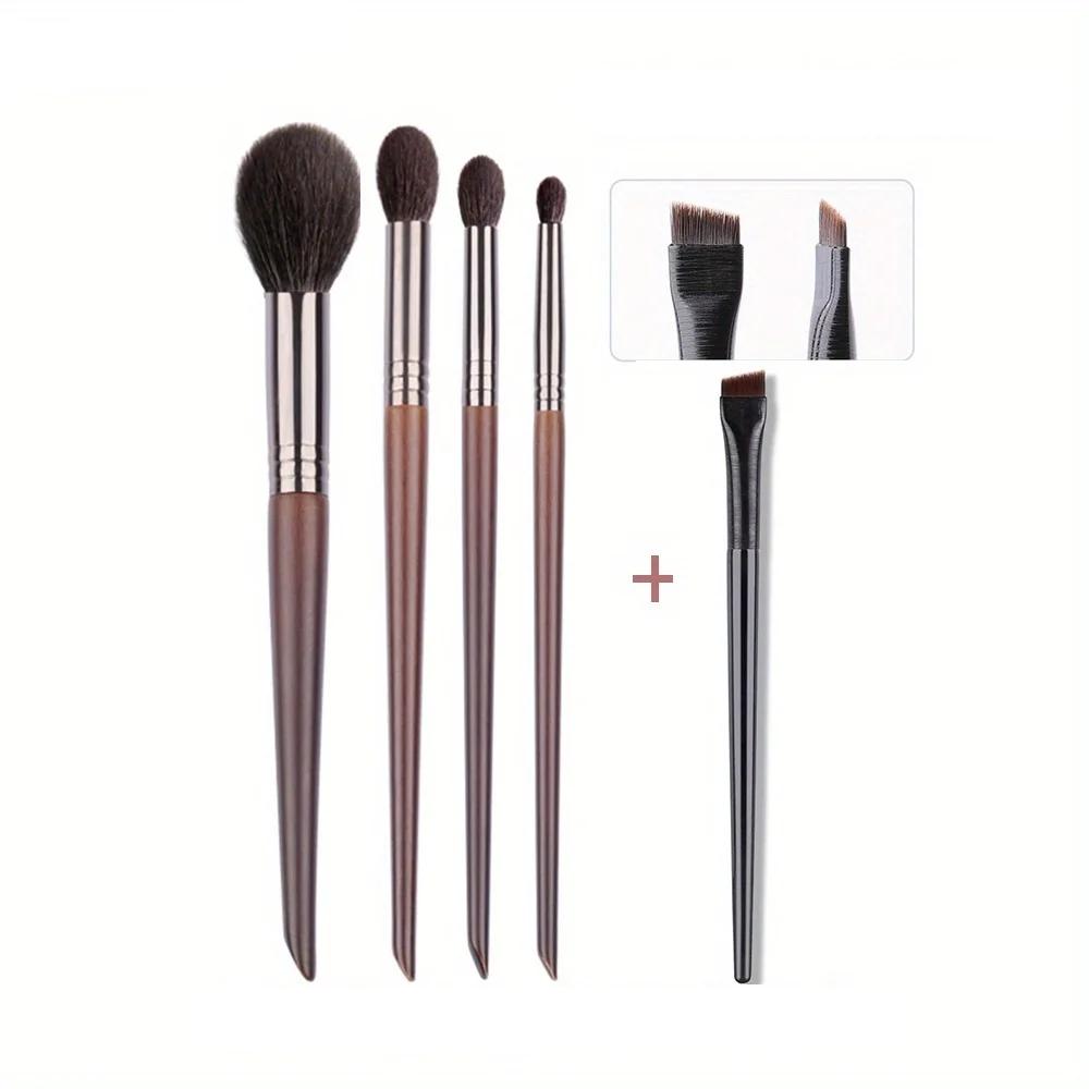 5-Piece Goat Hair Makeup Brush Set