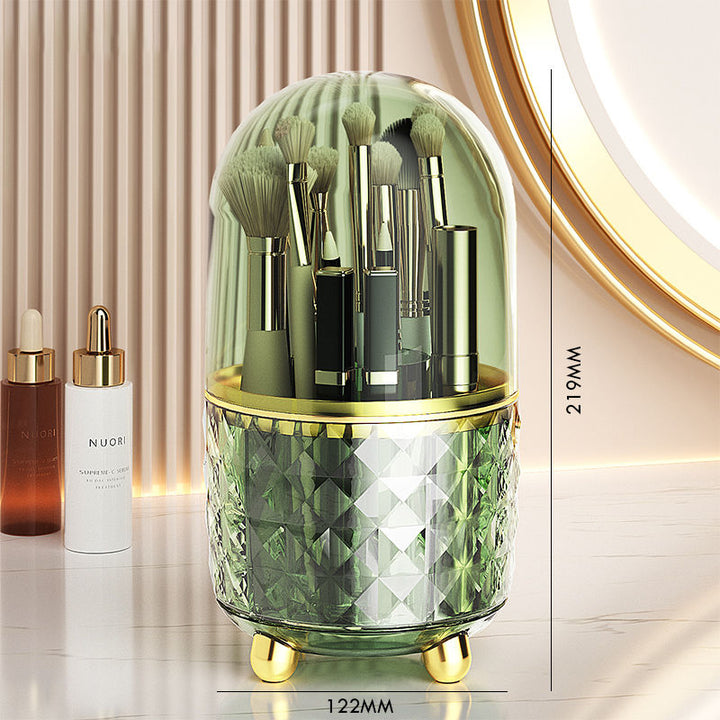 360° Rotating Dustproof Makeup Brush Holder and Organizer