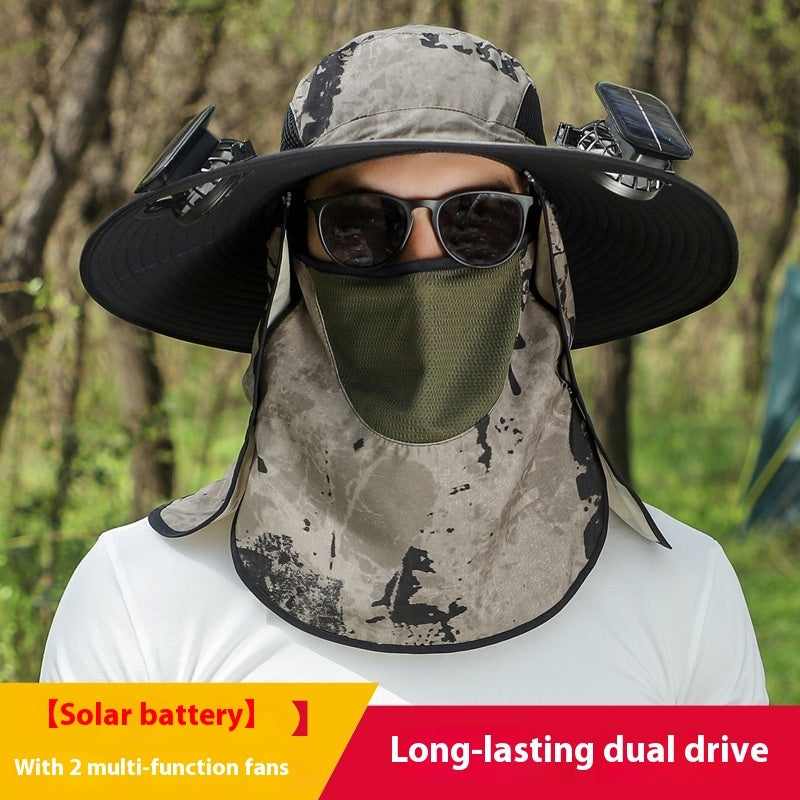 Quick-drying Solar Fan Outdoor Big Brim Sun Hat