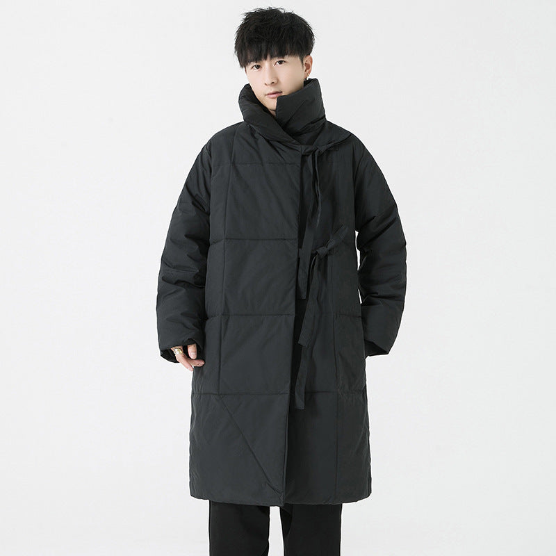 Black Longline Quilted Winter Coat
