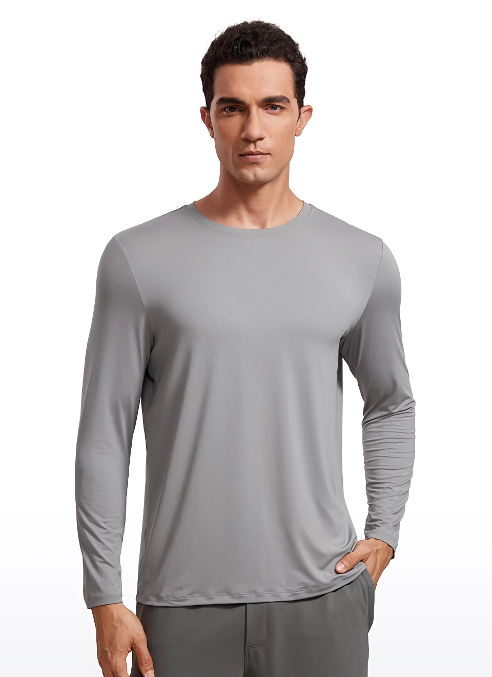 Men's Long Sleeve Lightweight Workout Shirt - Athletic Gym Running Tops