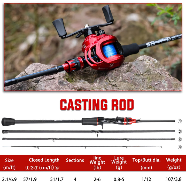 UltraLight Carbon Fiber Spinning & Casting Fishing Rod