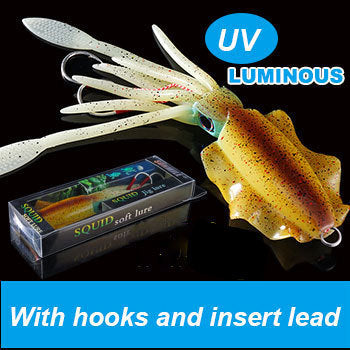 UVluminous Bionic Squid Fishing Lure Deep Sea Boat Fishing Bait