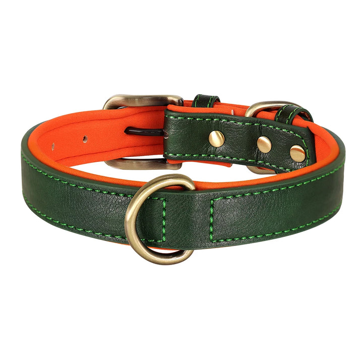 Soft Padded PU Leather Dog Collar