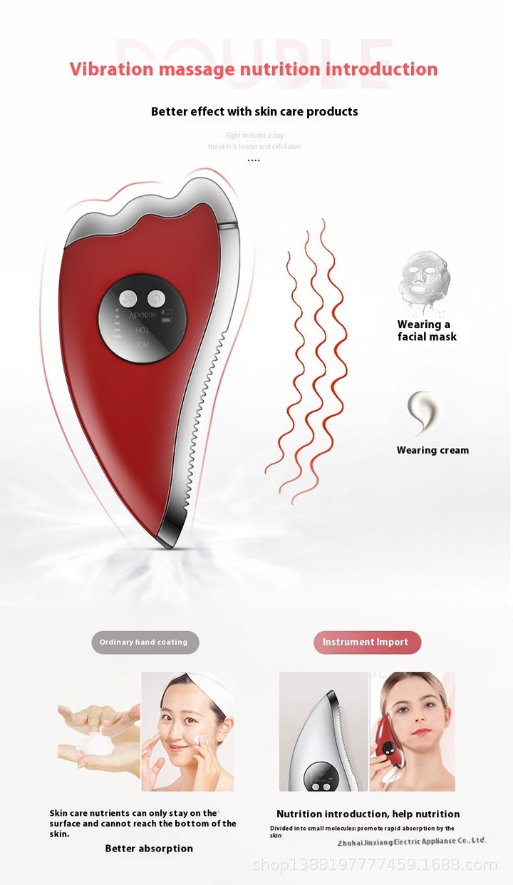 Electric Scrapping Plate Beauty Micro Warm Import Home Face Lift Vibration Massager