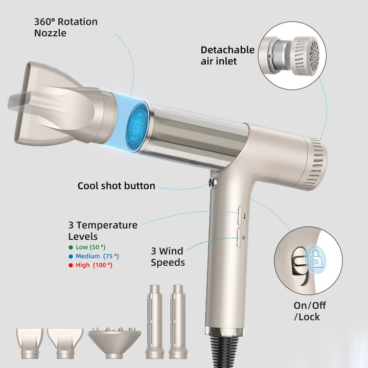 High-Speed Ionic Hair Dryer with Diffuser