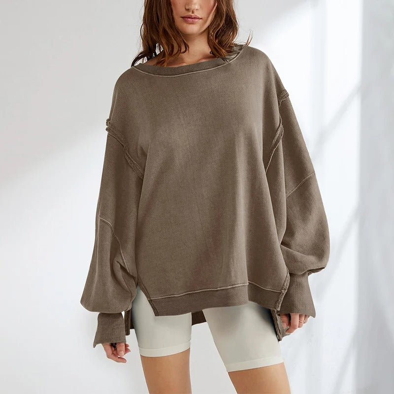 Oversized Cotton Hoodie Patchwork Sweatshirt