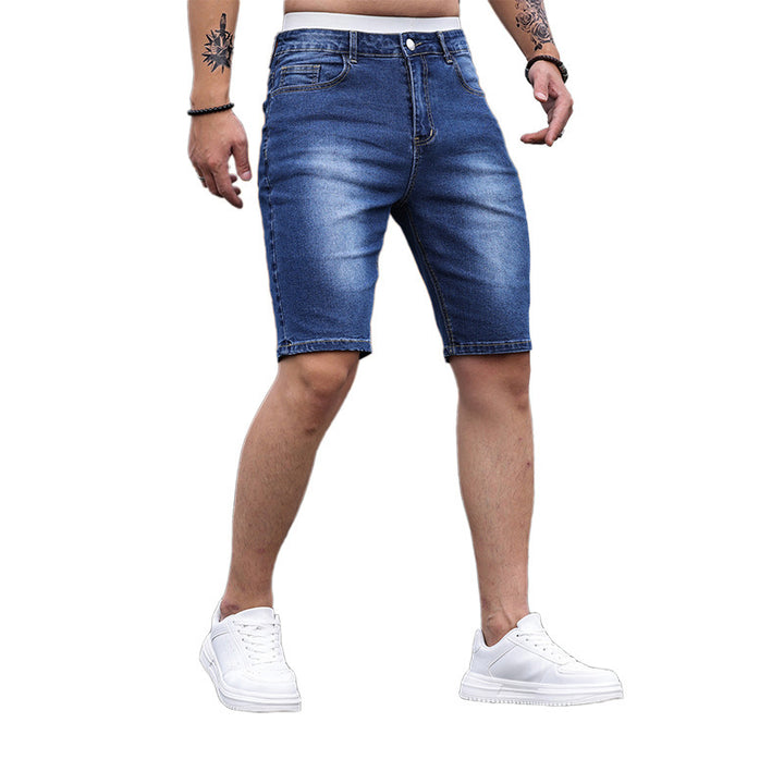 Men's Three-color Stretch Tight Denim Shorts