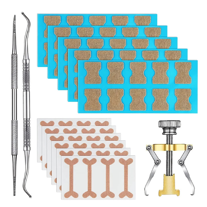 Professional Ingrown Toenail Treatment Set with Correction Patches and Pedicure Tools