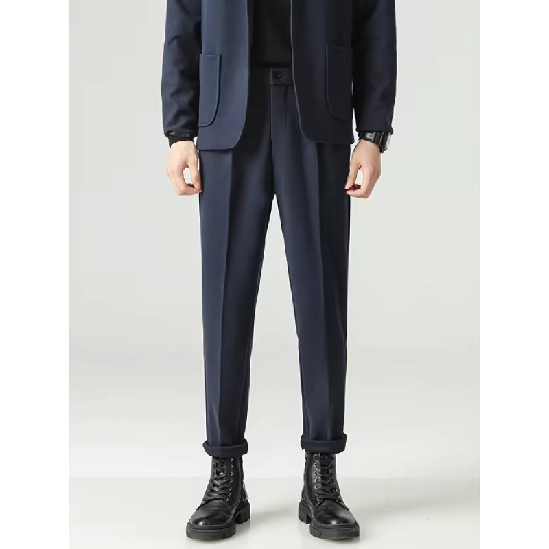 Minimalist Loose Pleated Suit Pants