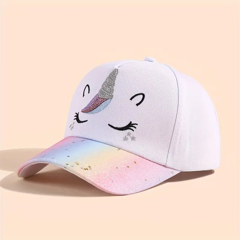 Unicorn Embroidered Snapback Cap for Kids