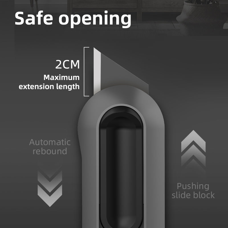 Compact Snap-off Utility Knife with Retractable High Carbon Steel Blades