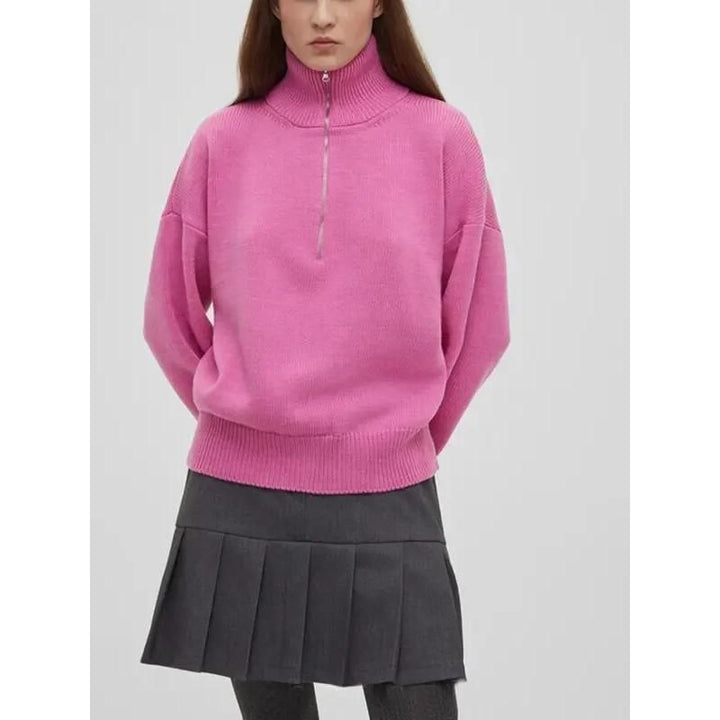 Women's Turtleneck Zipper Knitted Sweater
