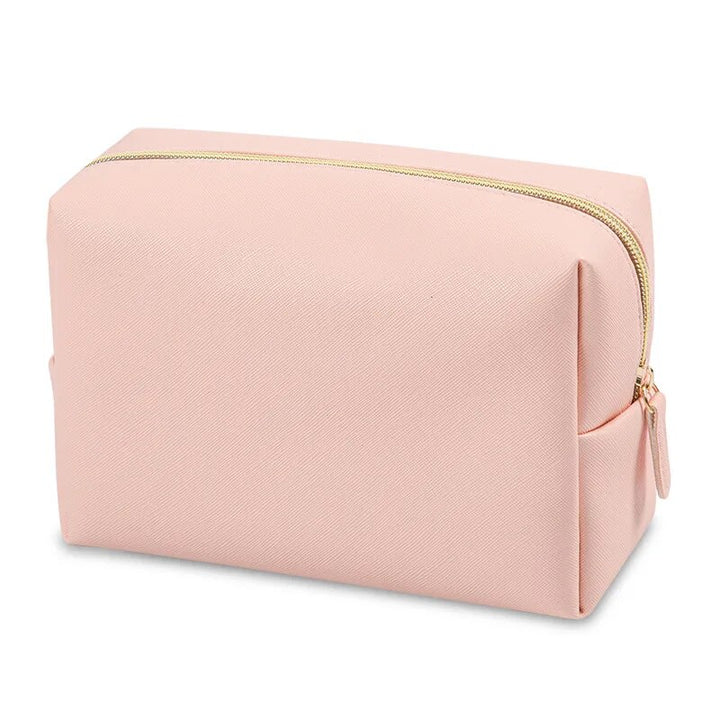 Luxury PU Leather Travel Cosmetic Bag - Zippered Makeup Organizer in Multiple Sizes