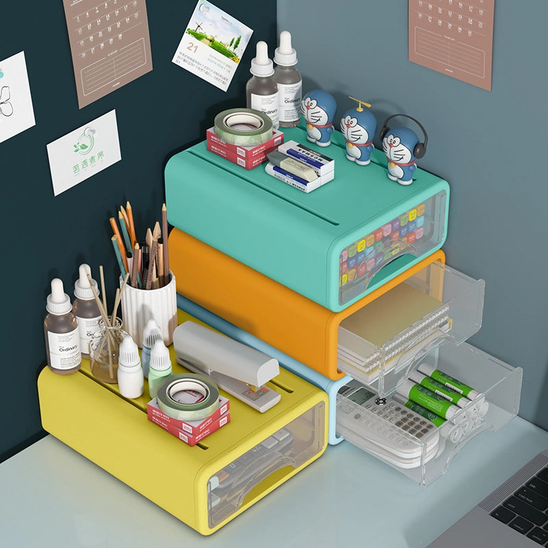 Multi-Layer Drawer Style Pen Holder and Desk Organizer