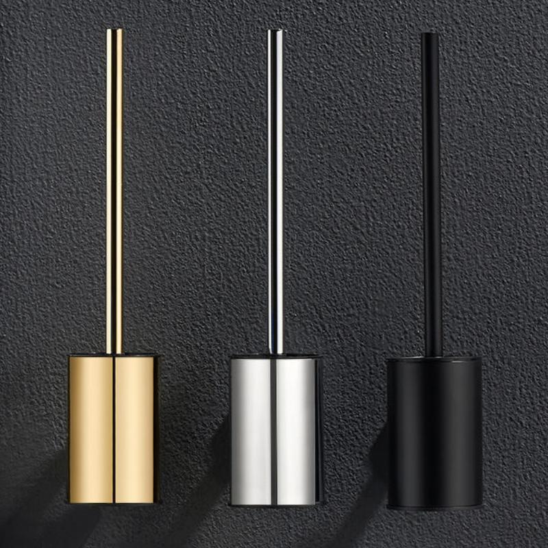 Luxury Wall-Mounted Long Handle Stainless Steel Toilet Brush Set