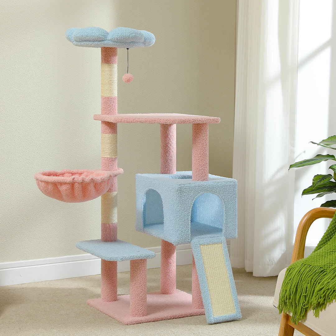 Multi-Level Cat Tree with Scratching Posts and Hammock