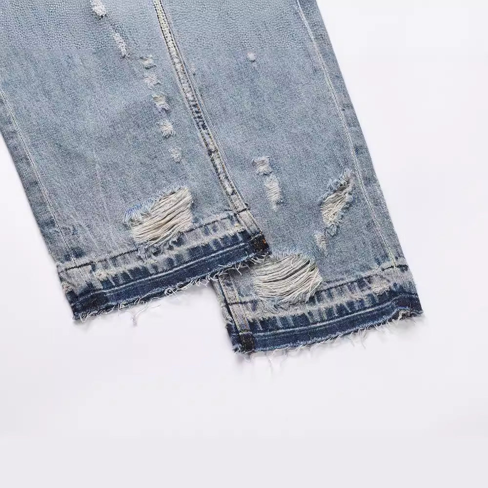 Hip Hop High Street Ripped Style Jeans Personality Casual Pants