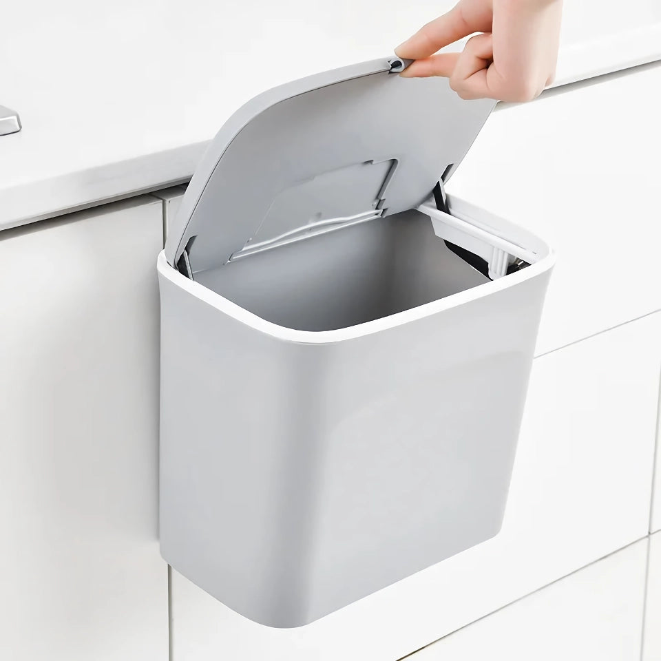 Wall Mounted Slide Cover Trash Can with Lid